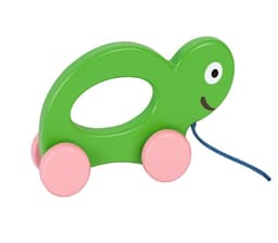 Wooden Turtle Pull Along Toy with Wheels